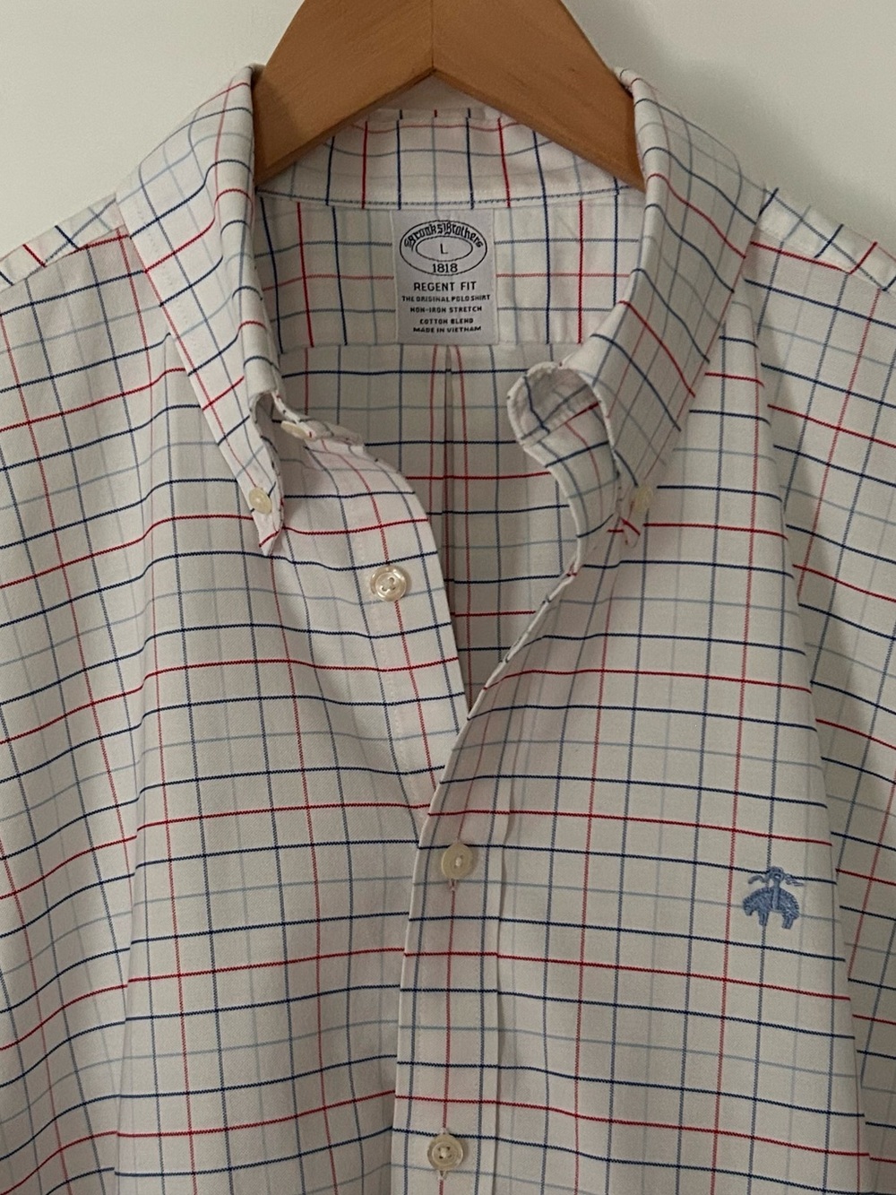 Brooks Brothers Men’s Size L Regent Fit Long Sleeve Non Iron Button Down Shirt